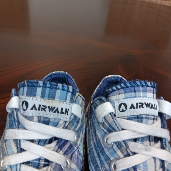 Airwalk Women's Size 7 Blue White & Tan Plaid Retro Low Top Lace Up Sneakers - Picture 5 of 9